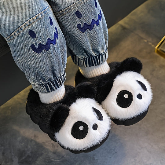 PandaPaws Plush Kids Slippers — Modern warmth home