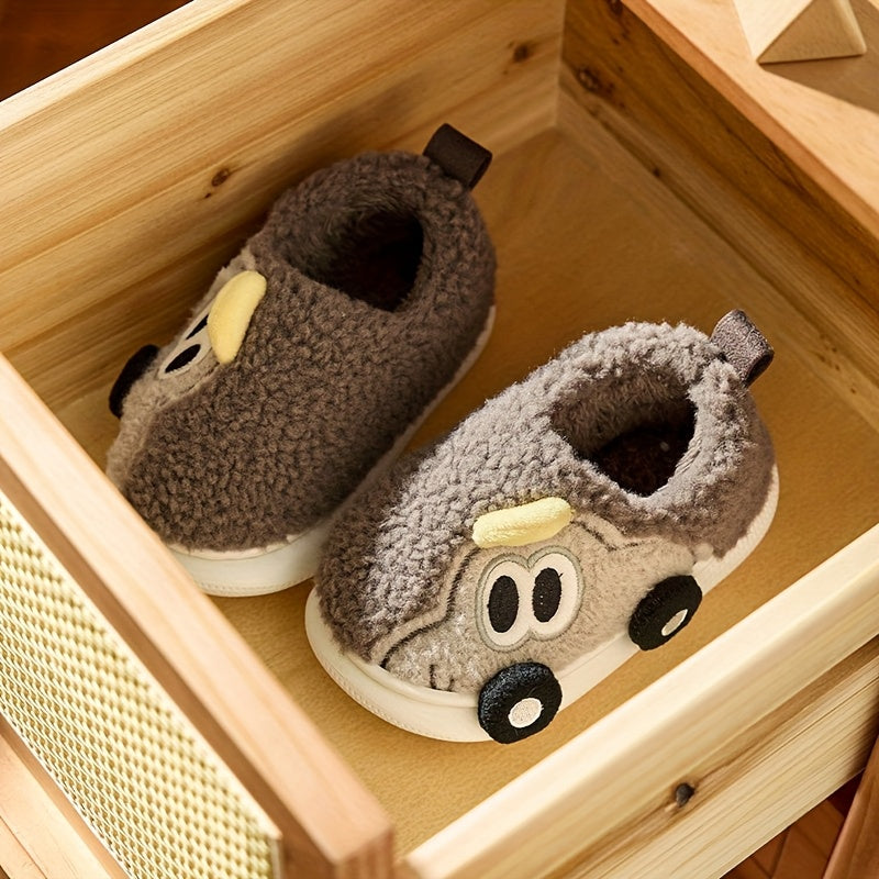 Car-Themed Kids Slippers Non-Slip House Shoes — Modern Warmth