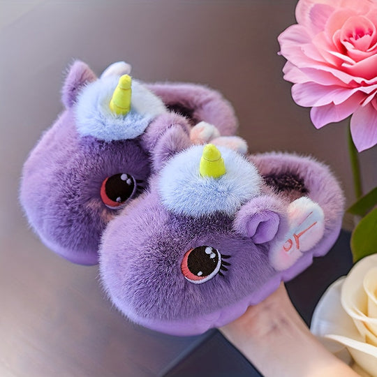 DreamPaw Unicorn Kids Slippers — Modern Safe Indoor Quality