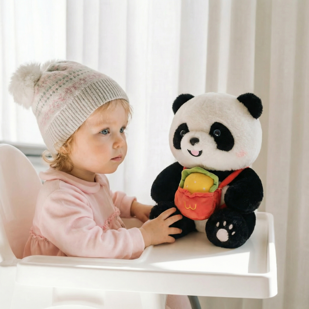 Burger Panda Plush Toy for Kids – Clean Stuffed Animal Calming Quality