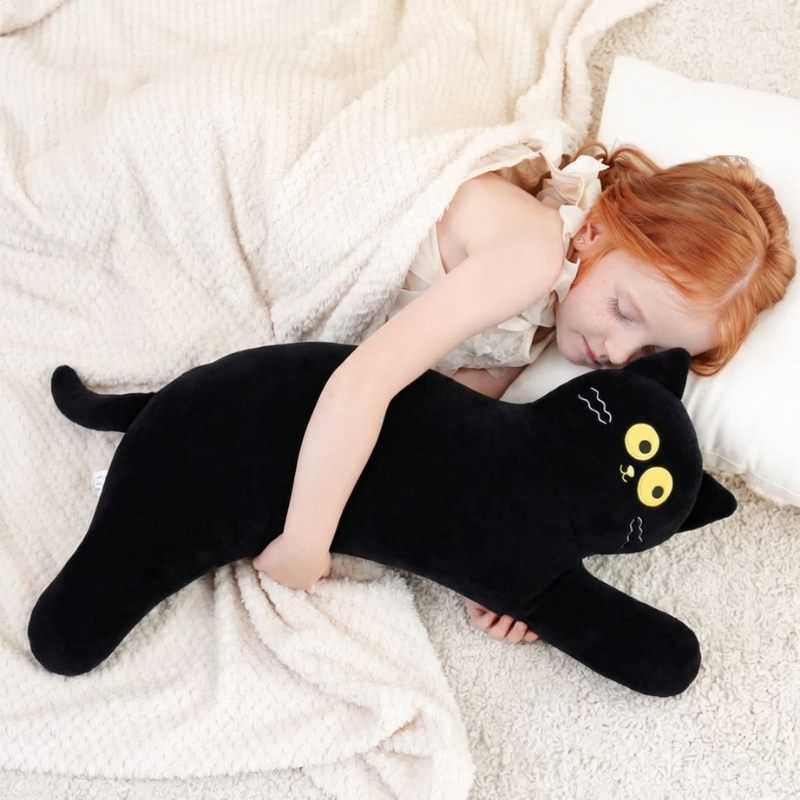 Midnight Whisper Cat Plush Toy — Kids Clean Quality Companion