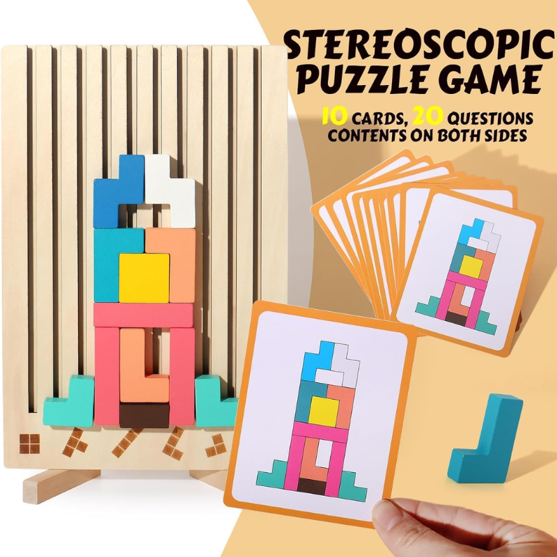 TetriSmart Wooden Stacking Set Kids Educational Toy — calm play