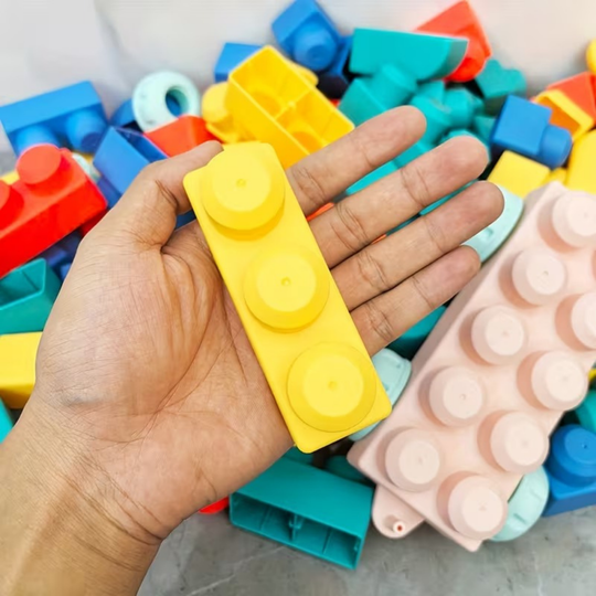 RubbaNest SoftStack Baby Building Blocks Set — Safe Sensory Play
