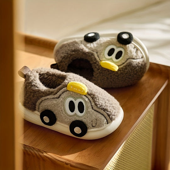 Car-Themed Kids Slippers Non-Slip House Shoes — Modern Warmth