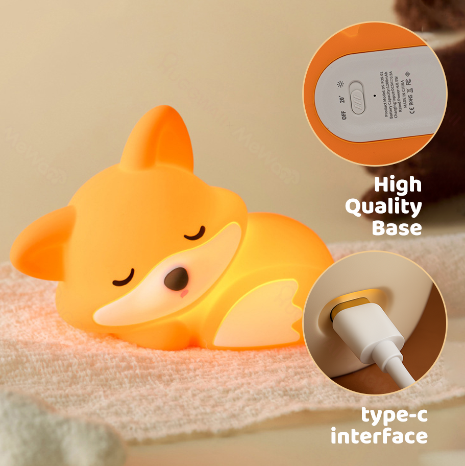 Sleepy Fox Glow Kids Night Light — Clean Calming Quality