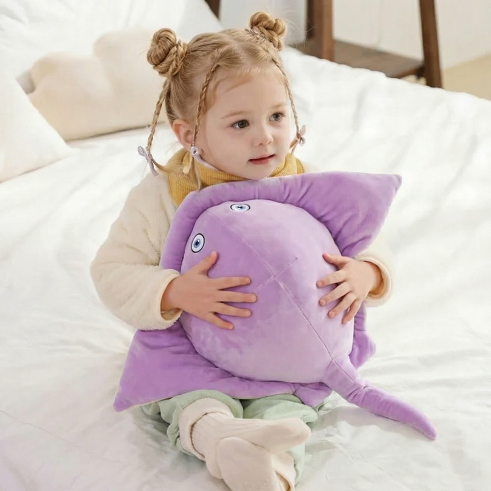 AquaCuddle Manta Ray Plush Toy — Soothing Comfort Friend