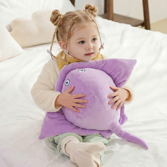 AquaCuddle Manta Ray Plush Toy — Soothing Comfort Friend
