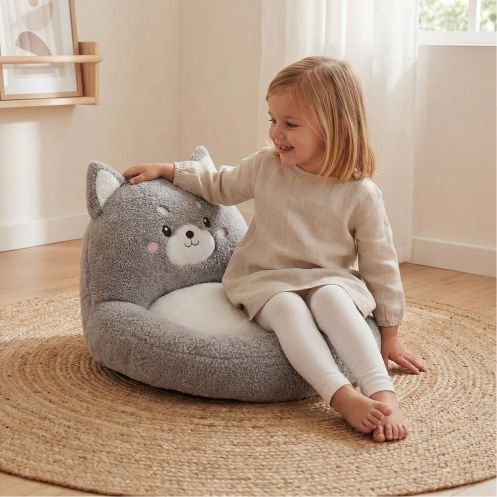 Arlo Husky Plush Cushion Toy — Modern Quality for Kids