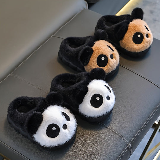 PandaPaws Plush Kids Slippers — Modern warmth home
