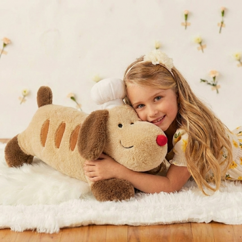 Brie Soft Baguette Dog Plush Toy — Modern Quality for Kids