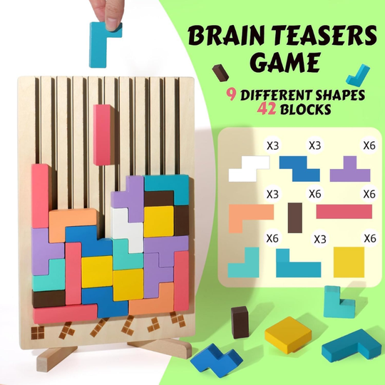 TetriSmart Wooden Stacking Set Kids Educational Toy — calm play