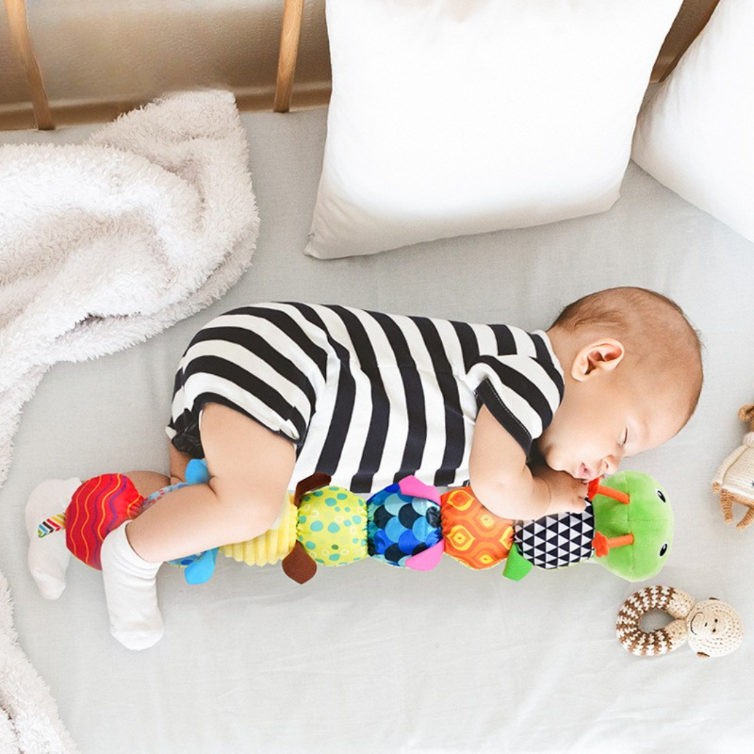 SnuggleWorm Caterpillar Baby Rattle Plush Toy — Soft Quality