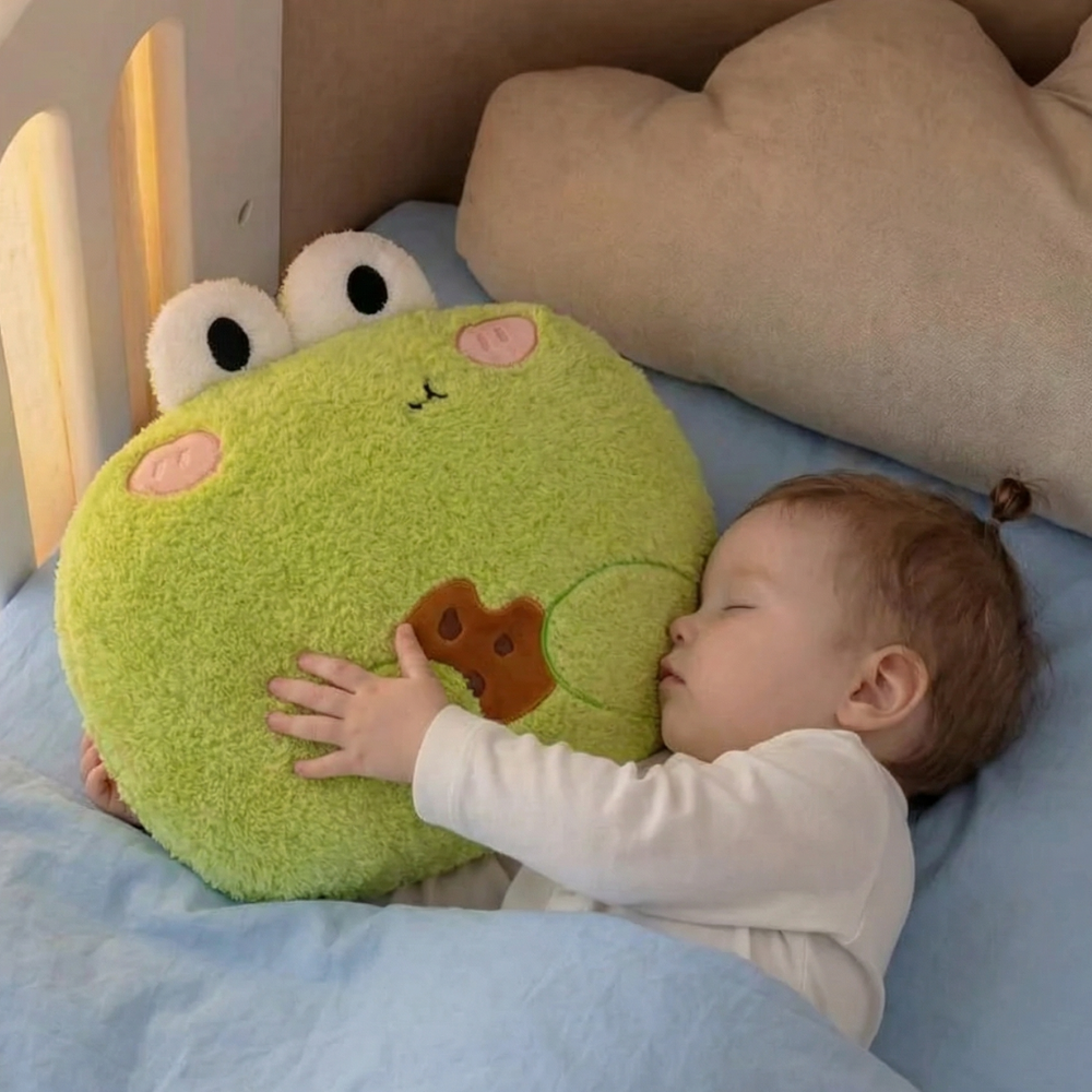 Cozy Meadow Frog Plush Toy — Clean, Calming Comfort for Kids