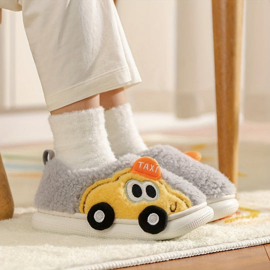 Car-Themed Kids Slippers Non-Slip House Shoes — Modern Warmth