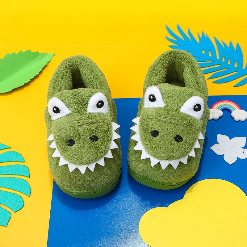 CrocCuddle Plush Crocodile Kids Slippers — Modern Warm Quality