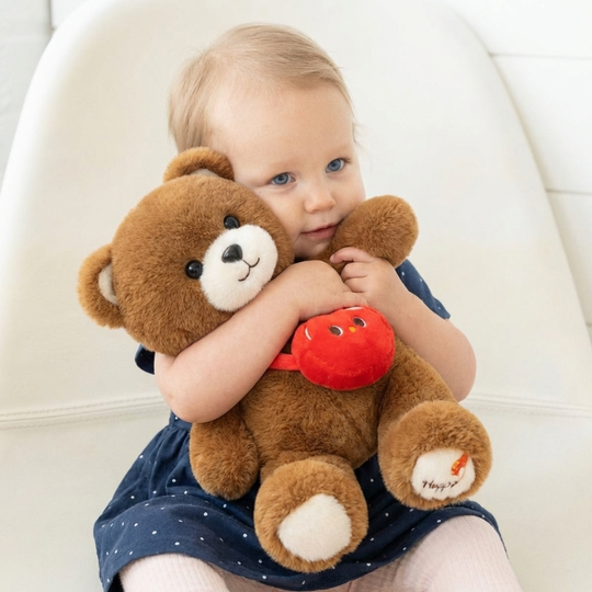 Chiara Apple Bear Plush Toy — Modern Quality Companion