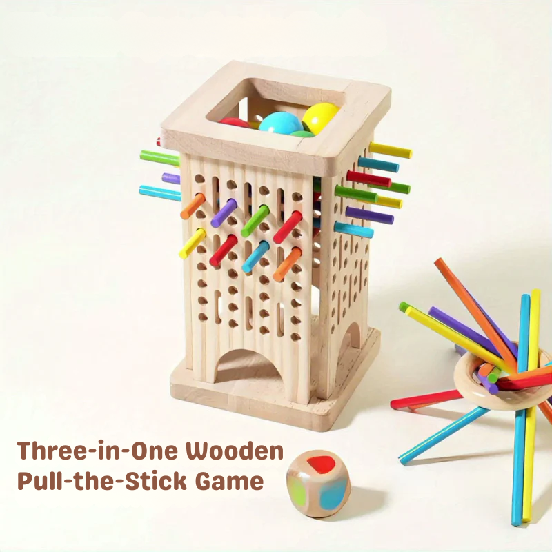 Lumi TimberStack Wooden Balance Game — Calm Learning Play