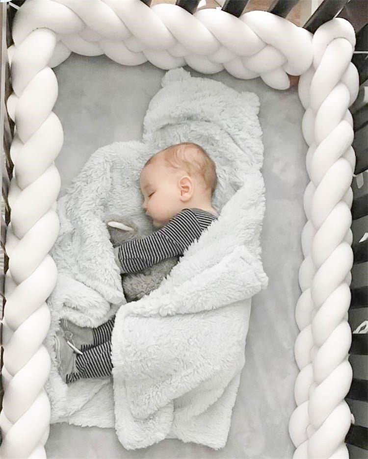 SnugNest Braided Crib Bumper – Baby Crib Bumper Comforting Sleep