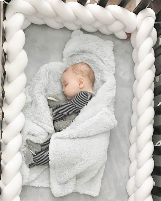 SnugNest Braided Crib Bumper – Baby Crib Bumper Comforting Sleep