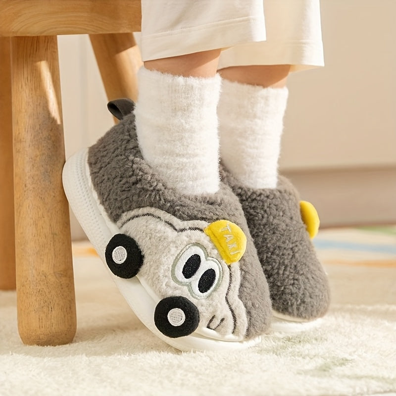 Car-Themed Kids Slippers Non-Slip House Shoes — Modern Warmth