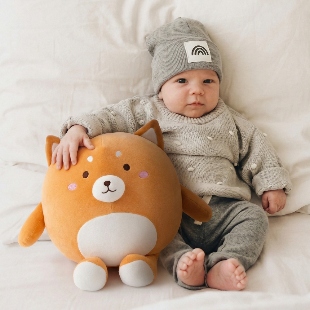 Kivi Modern Round Shiba Buddy Kids Plush Toy — Calming Quality