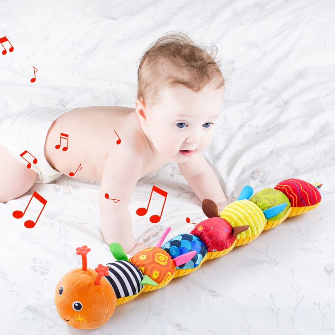 SnuggleWorm Caterpillar Baby Rattle Plush Toy — Soft Quality