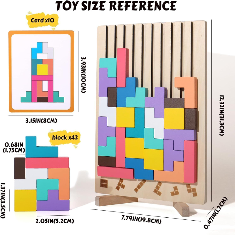TetriSmart Wooden Stacking Set Kids Educational Toy — calm play