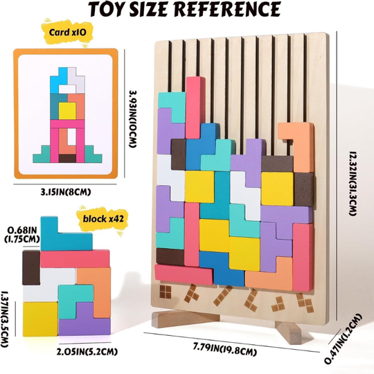 TetriSmart Wooden Stacking Set Kids Educational Toy — calm play