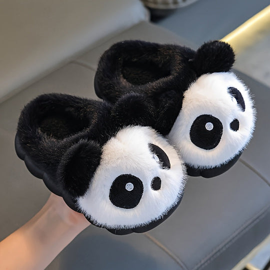 PandaPaws Plush Kids Slippers — Modern warmth home