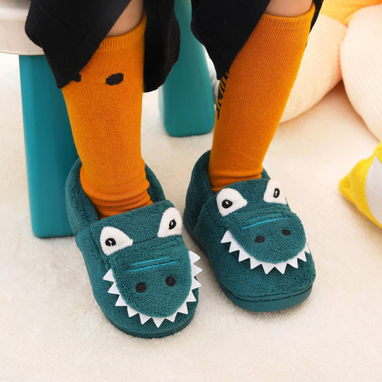 CrocCuddle Plush Crocodile Kids Slippers — Modern Warm Quality