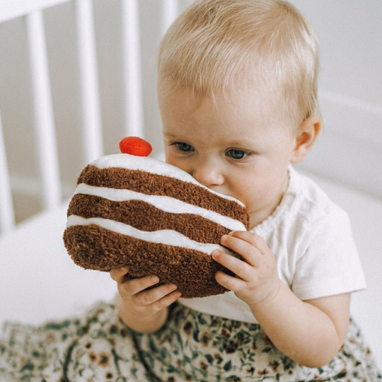 Cake Slice Plush Toy for Kids — Clean Modern Calming Quality