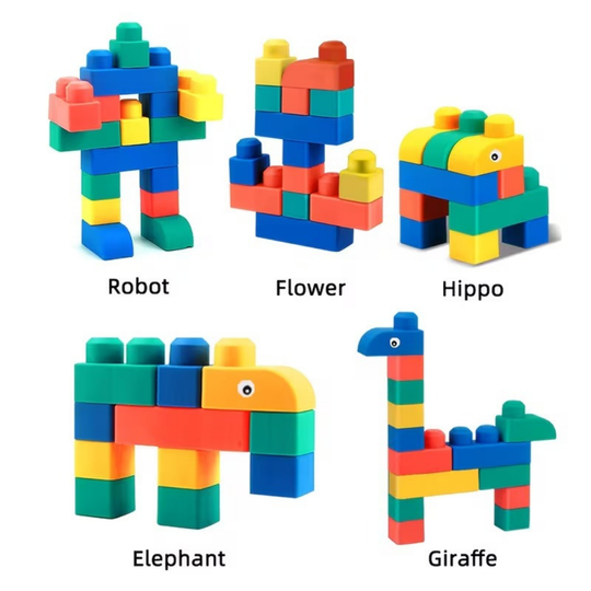 RubbaNest SoftStack Baby Building Blocks Set — Safe Sensory Play