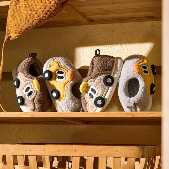 Car-Themed Kids Slippers Non-Slip House Shoes — Modern Warmth