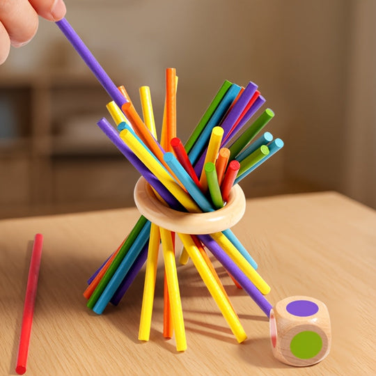 Lumi TimberStack Wooden Balance Game — Calm Learning Play