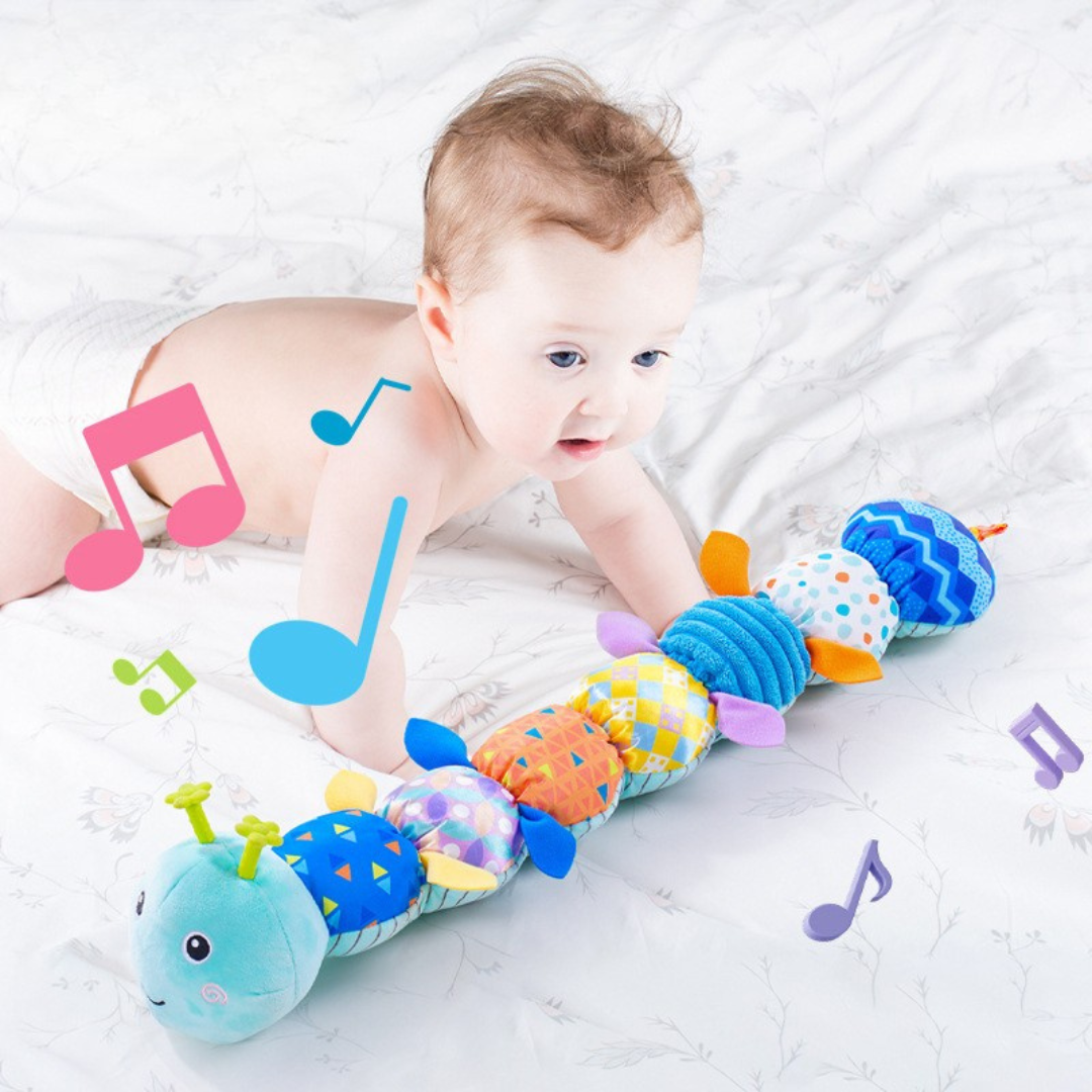 SnuggleWorm Caterpillar Baby Rattle Plush Toy — Soft Quality