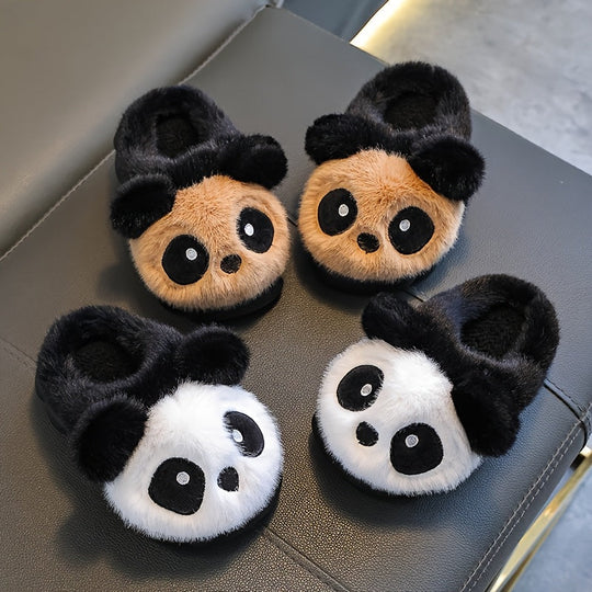 PandaPaws Plush Kids Slippers — Modern warmth home