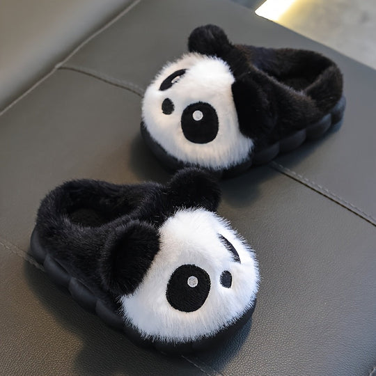 PandaPaws Plush Kids Slippers — Modern warmth home