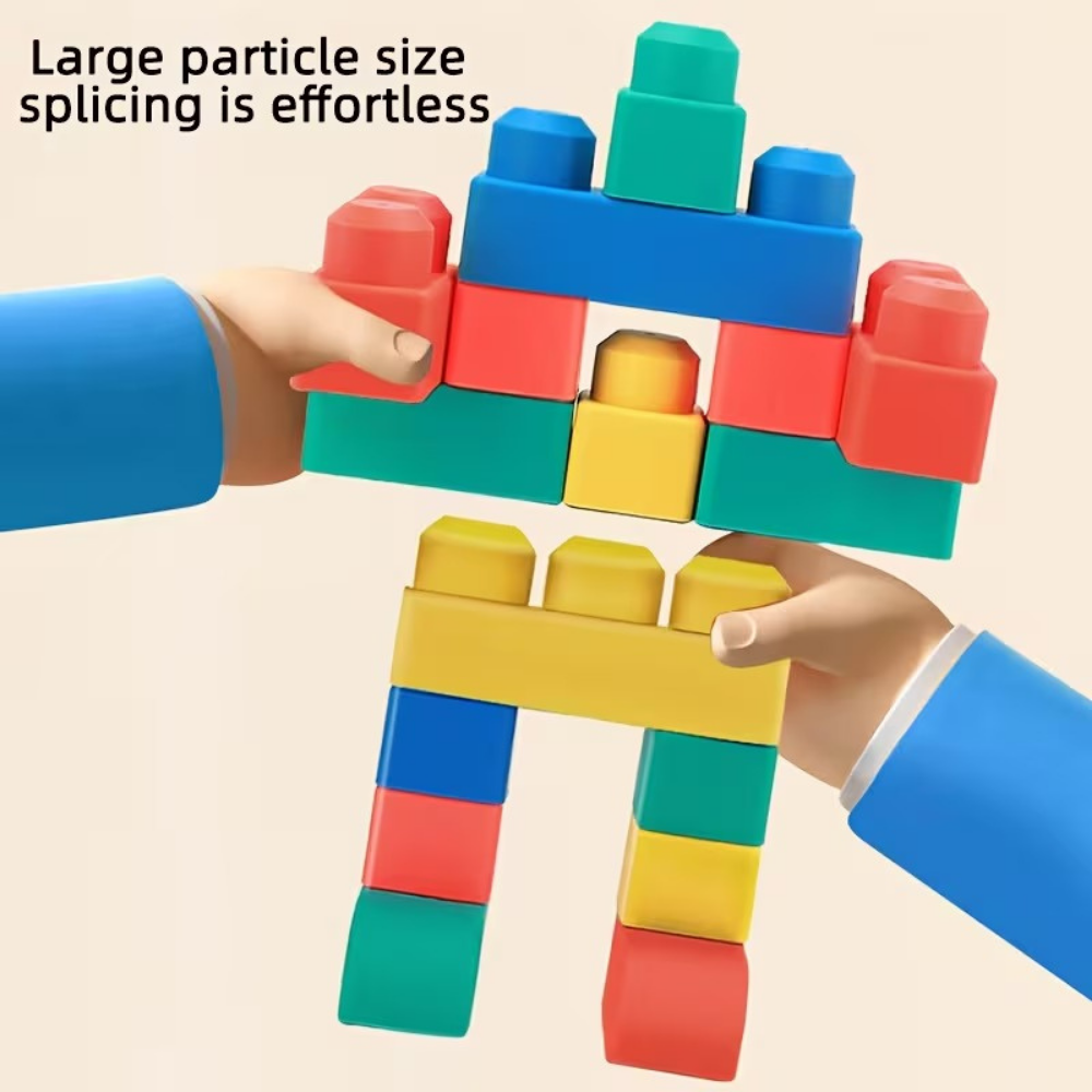 RubbaNest SoftStack Baby Building Blocks Set — Safe Sensory Play