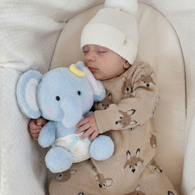 Stella Snuggle Elephant Plush Toy — calming quality for babies