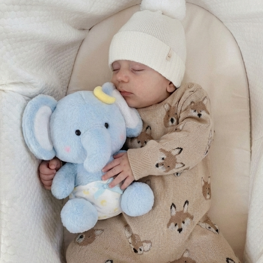 Stella Snuggle Elephant Plush Toy — calming quality for babies