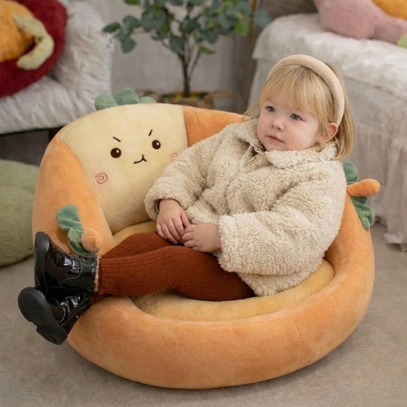 Mila Carrot Modern Seat Plush Toy — Toddler Plush Seat Quality