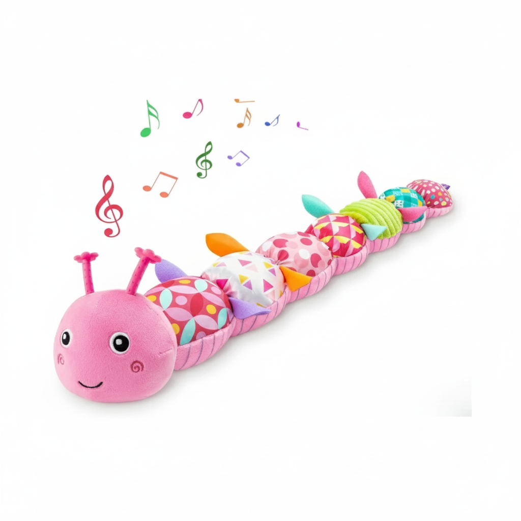 SnuggleWorm Caterpillar Baby Rattle Plush Toy — Soft Quality
