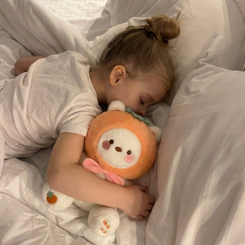 CozyNest Persimmon Bear Plush Toy – Baby Plush Quality Companion