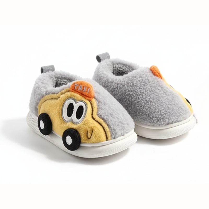 Car-Themed Kids Slippers Non-Slip House Shoes — Modern Warmth