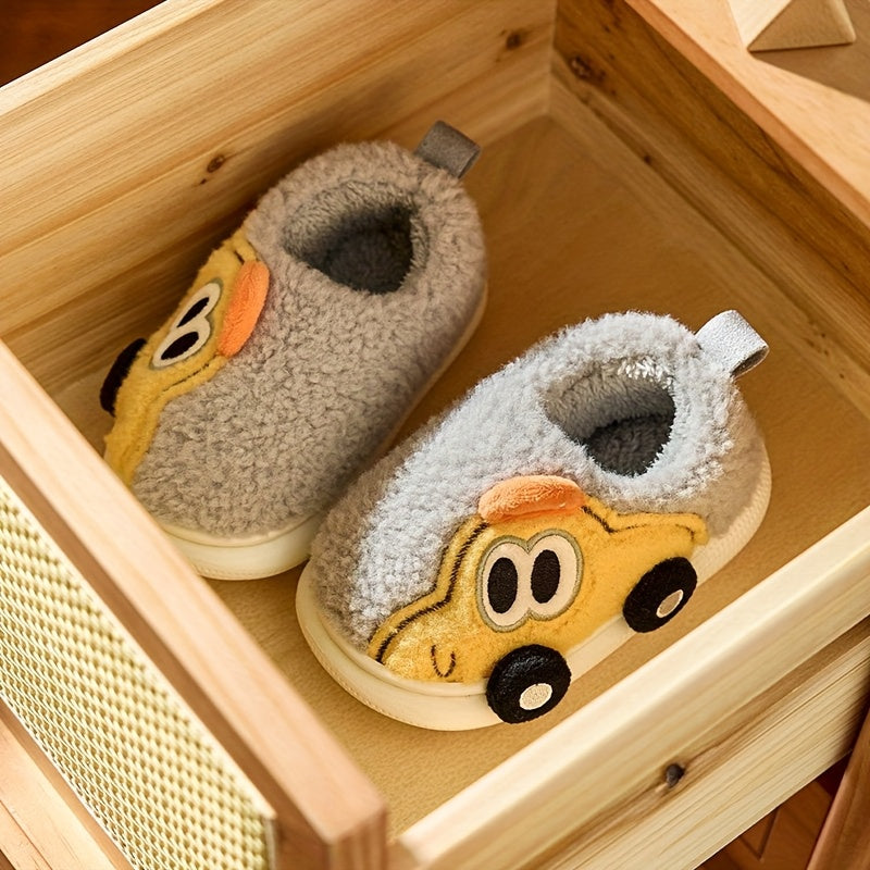 Car-Themed Kids Slippers Non-Slip House Shoes — Modern Warmth