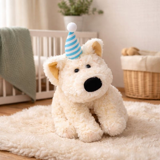 CuddlePup Birthday Dog Plush Toy — Clean Modern Quality