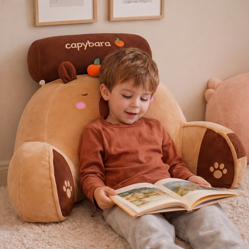 CappyNest Capybara Backrest Cushion for Kids — Modern Support & Calm Quality