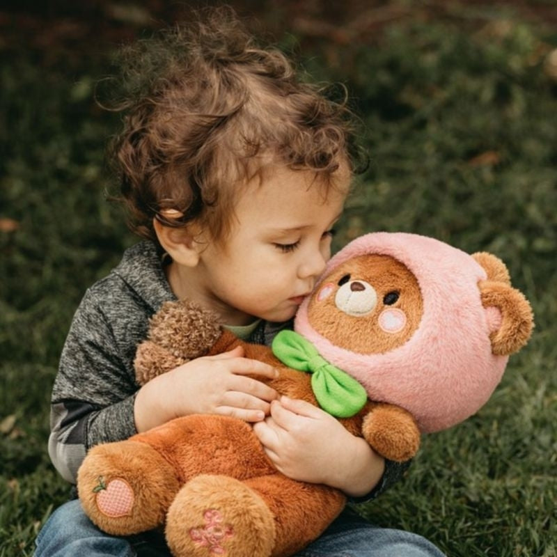 PeachGlow Cuddle Bear Plush Toy — Soothing Cozy Quality