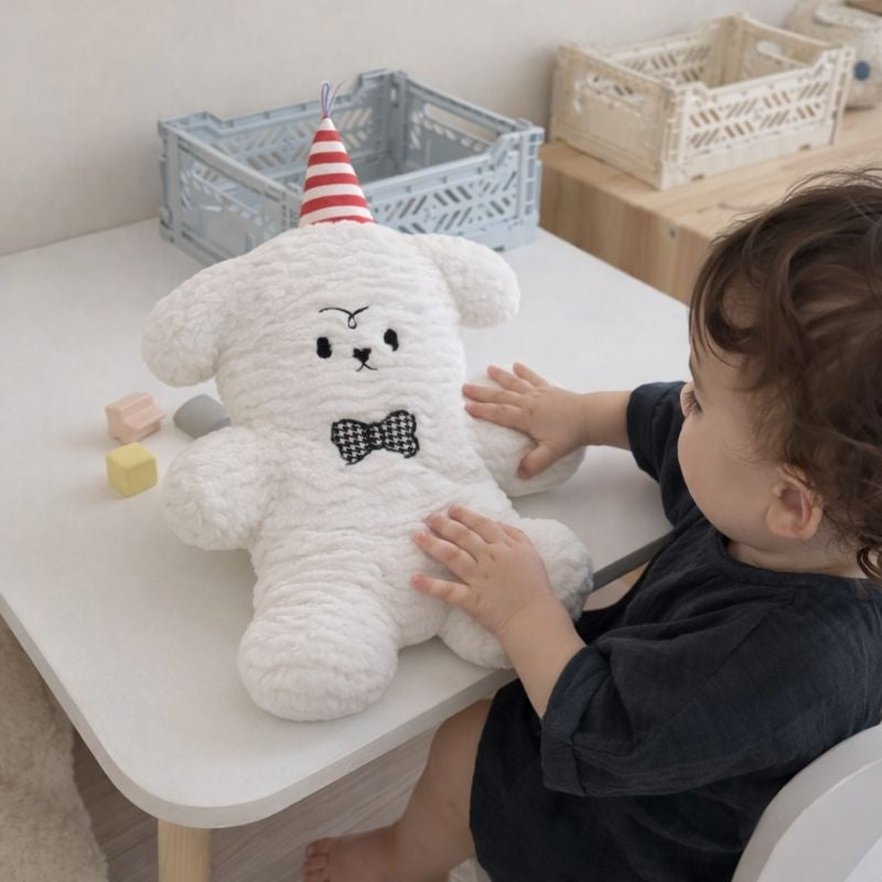 Anya Curly White Puppy Plush Dog Toy for Kids — Clean Quality