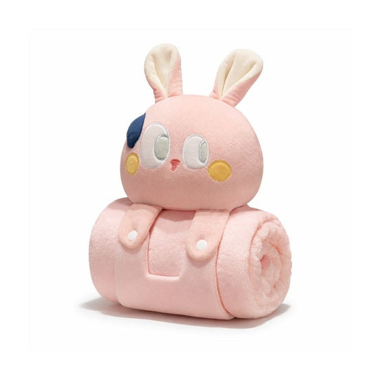 Anyae Cozy Pink Bunny Plush Toy Blanket — Clean Calming Quality